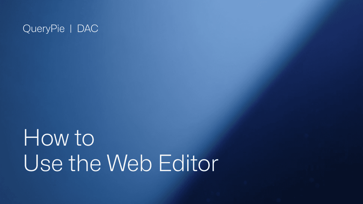 How to Use the Web Editor